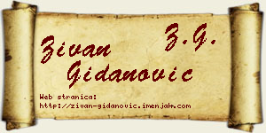 Živan Gidanović vizit kartica